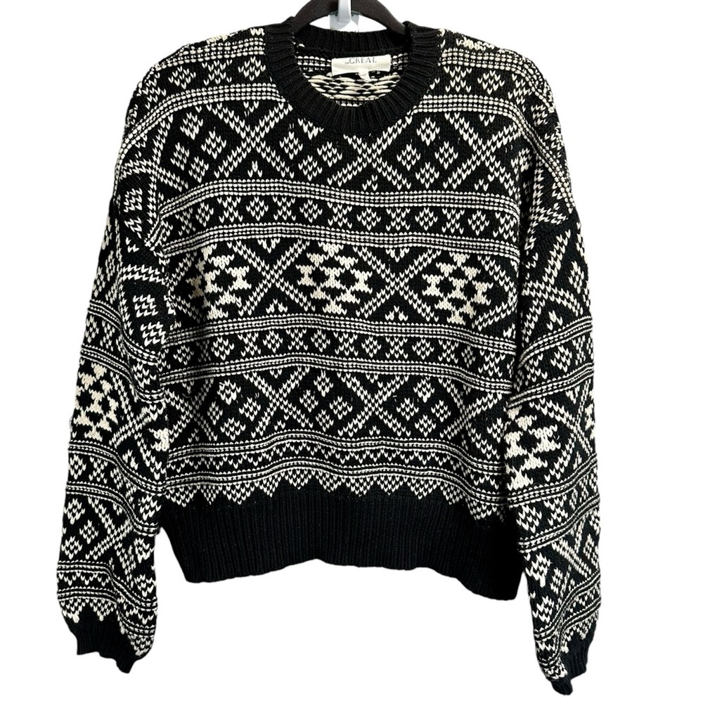 THE GREAT. The Fair Isle Chunky Knit Pullover‎ Sweater